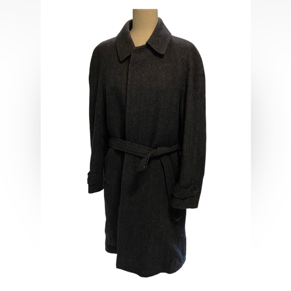 Vintage Men's Wool Prostějov OP Overcoat with Flannel Lining